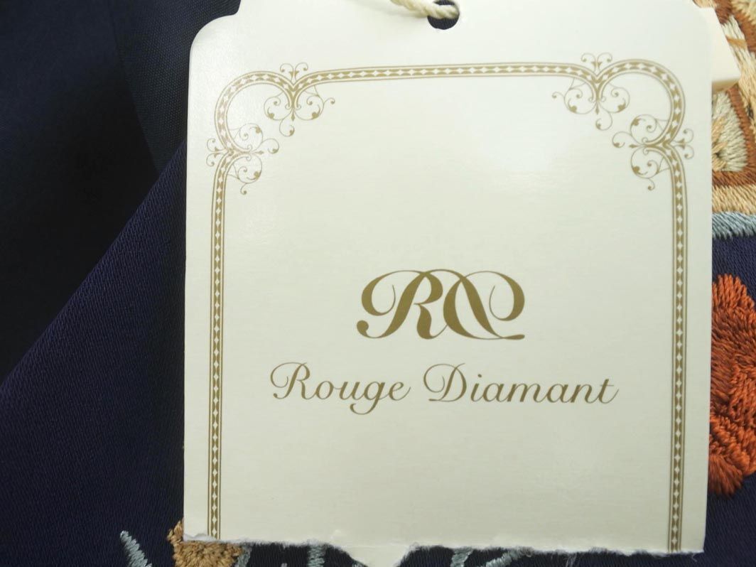 新品 Rouge Diamant ルージュディアマン 花柄 刺繍 ワンピース size36/紺 ■◆ ☆ eeb4 レディース_画像8