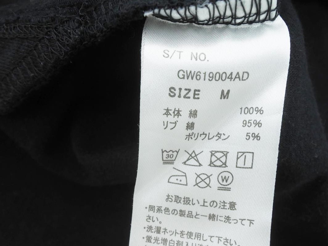 GLOBAL WORK グローバルワーク サイドスリット オーバーサイズ 無地 Tシャツ sizeM/黒 ■◆ ☆ eeb4 レディース_画像6