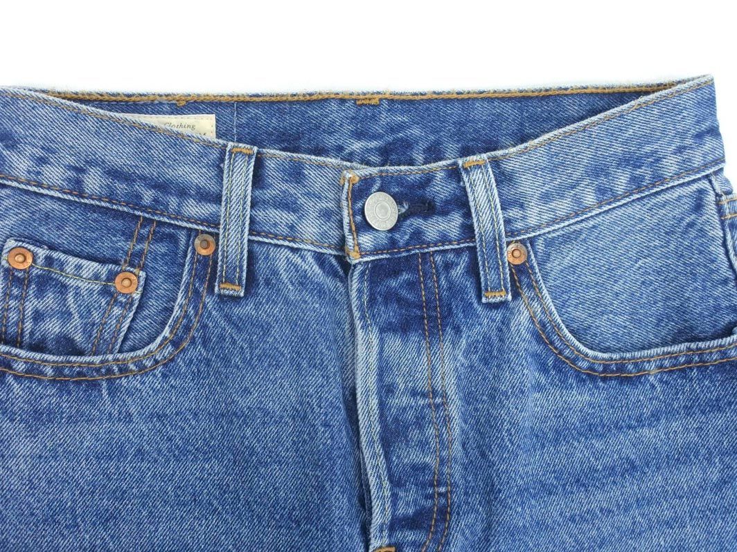 LEVI’S リーバイス 501 ボタンフライ スリット テーパード デニムパンツ size23/インディゴ ■■ ☆ eeb4 レディース_画像2