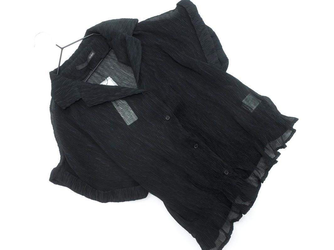  кошка pohs OK новый товар Heather Heather укороченные брюки плиссировать SHSS блуза рубашка sizeF/ чёрный #* * eeb4 женский 