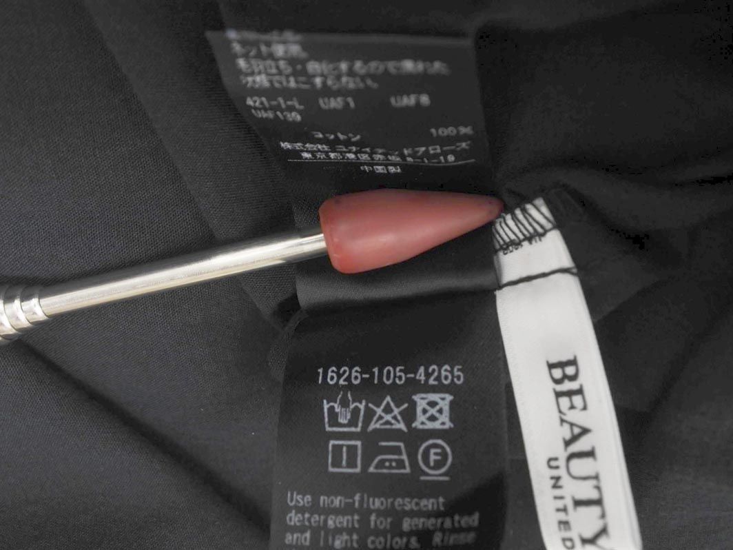 BEAUTY & YOUTH ビューティ&ユース ユナイテッドアローズ コットン ロング Iライン ワンピース sizeS/紺 ■◆ ☆ eeb4 レディース_画像4