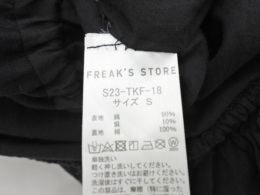 FREAK’S STORE フリークスストア 綿麻 フリル オールインワン sizeS/黒 ■◆ ☆ eeb4 レディース_画像6