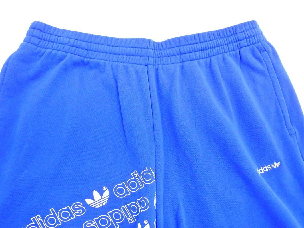 adidas アディダス 大きいサイズ ロゴ プリント ハーフ パンツ size2XO/青 ■◆ ☆ eeb4 メンズ_画像3