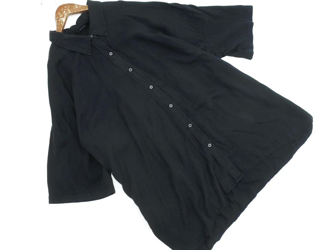 JEANASIS Jeanasis oversize short sleeves blouse shirt sizeF/ black #* * eeb5 lady's 