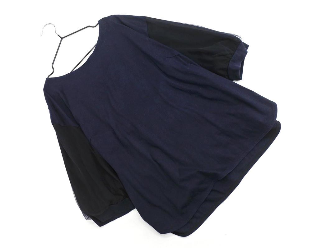  cat pohs OK Reflect Reflect chiffon chu-ru switch cut and sewn size11/ navy blue #* * eeb6 lady's 