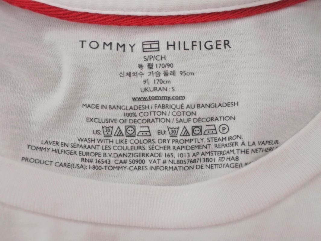 ネコポスOK TOMMY HILFIGER トミーヒルフィガー ロゴ 刺繍 Tシャツ sizeS/オフホワイト ■◆ ☆ eeb7 メンズ_画像7