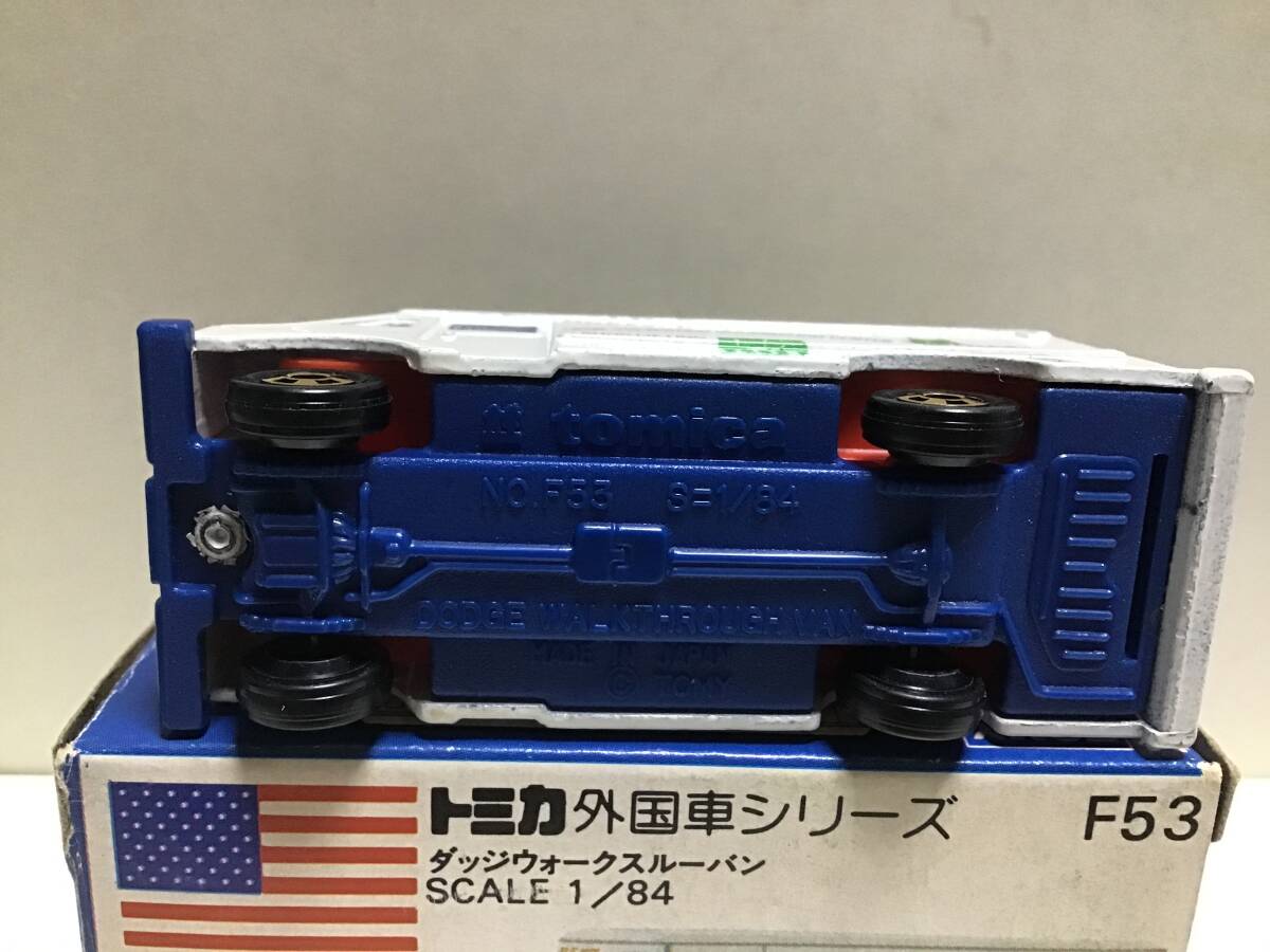 トミカ　外国車シリーズ　青箱　F53 ダッジウォークスルーバン　日本製　アメリカンポリスカーフェア用　ニューヨーク_画像4