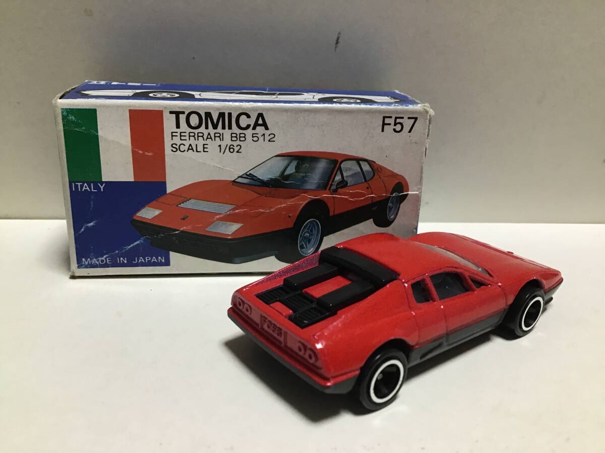  Tomica foreign car series blue box F57 Ferrari BB512 made in Japan wide wheel 