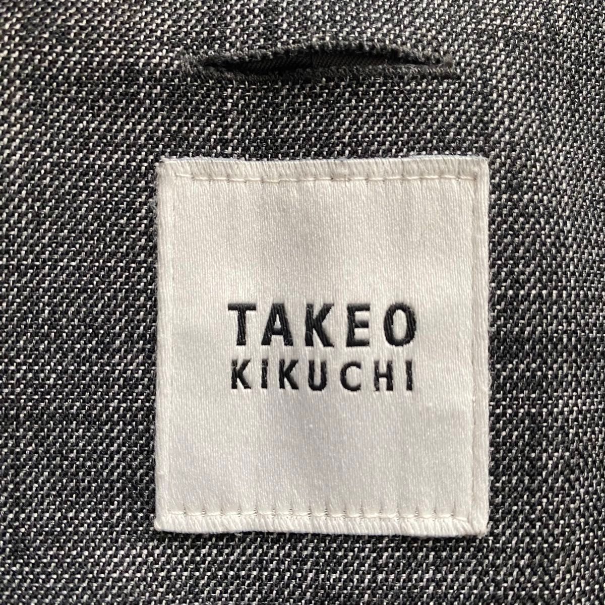 極美品 TAKEO KIKUCHI タケオキクチ デニム調 XL ボンディング加工 ジップアップ ライトコート ブルゾン メンズ