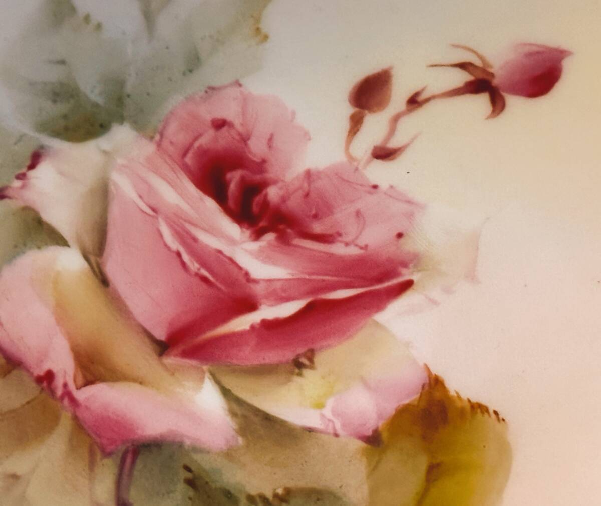 A прекрасный красота Royal Worcester роза . десерт * plate античный рука краска роза . золотая краска 1905 год примерно сборный 