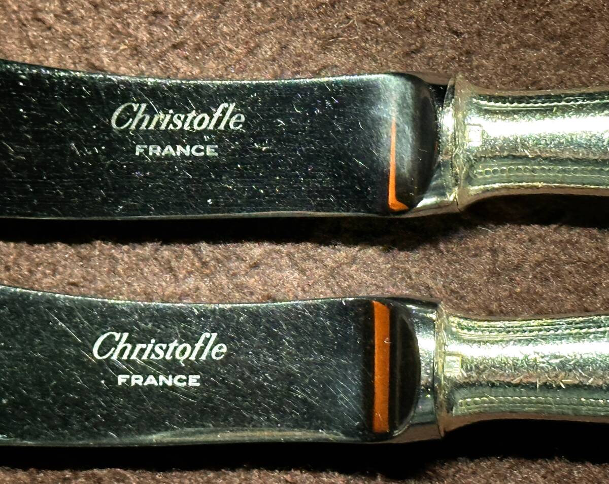 A クリストフル　シルバー　カトラリー・セット バター・ナイフ　2本　セット　フランス　ヴィンテージ_画像3