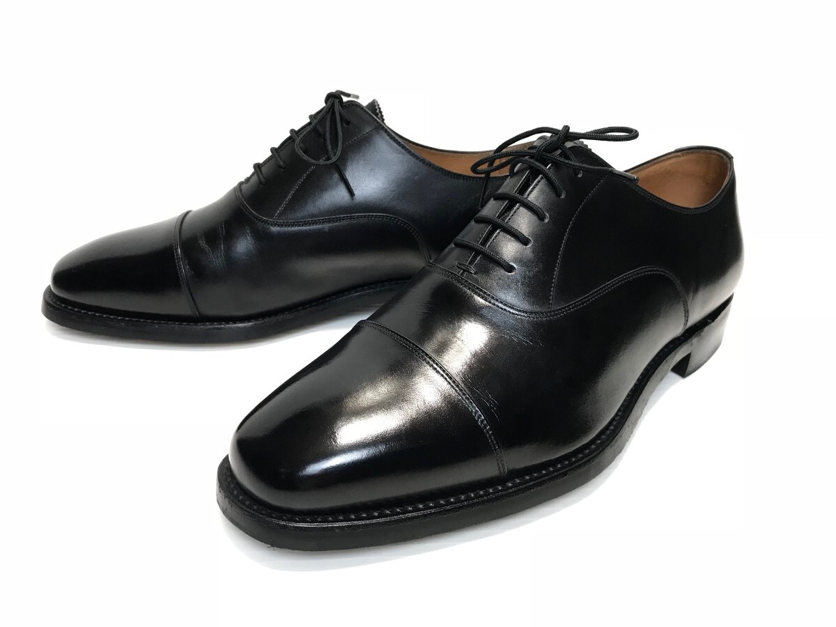  beautiful goods * Scotch gray n/SCOTCH GRAIN/ strut chip leather shoes /[OP-0536]/size:25.5/ regular price :27,000 jpy / men's business / original leather 