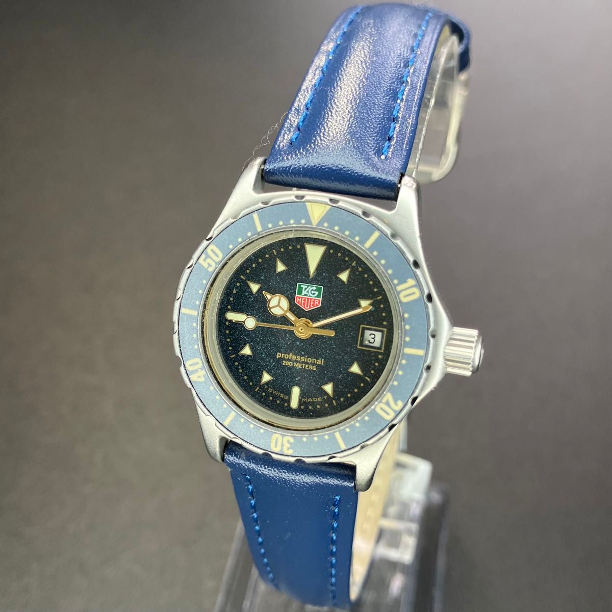 【良品 可動品】タグホイヤー 腕時計 プロフェッショナル ダイバー 正規品 レディース ネイビー ブルー 【2404Ss21】