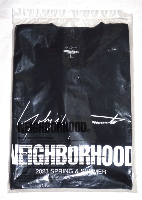 NEIGHBORHOOD Yohji Yamamoto Tシャツ ブラック Lサイズ 新品 未使用 ネイバーフッド ヨウジヤマモト 黒 22PCYYN-CS02S_画像5