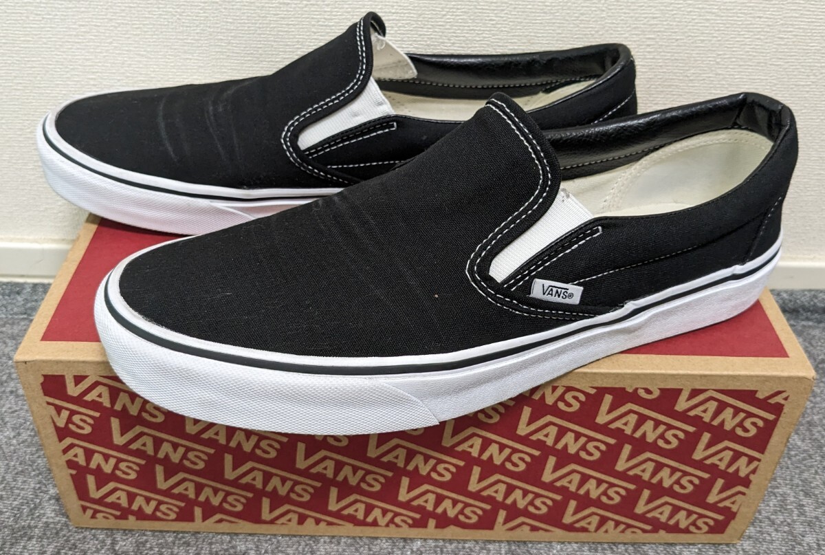 VANS バンズ ヴァンズ CLASSIC SLIP-ON クラシック スリッポン VN000EYEBLK US11 29cm ブラック×ホワイト スニーカー スケートシューズ_画像1