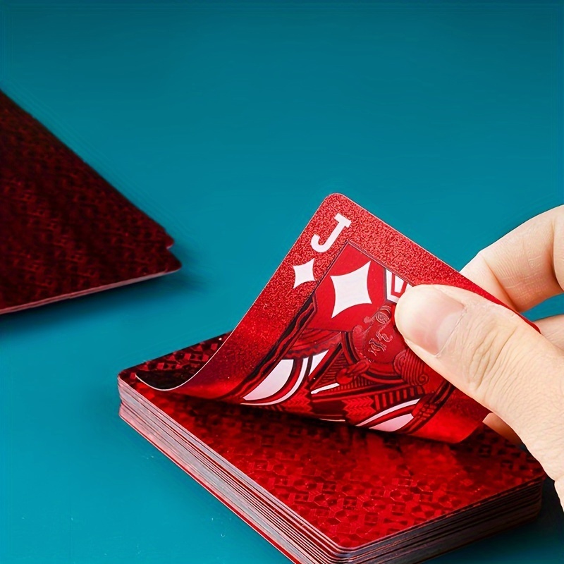 トランプ プラスチック レッド 赤 高級感 シンプル カードゲーム おしゃれ パーティー トランプカード プレゼント ポーカー t622_画像3