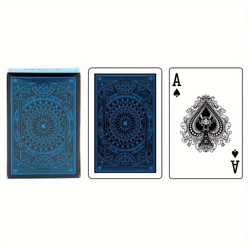 トランプ プラスチック 青 ブルー 防水 おしゃれ 手品 マジック カードゲーム シンプル おしゃれ パーティー トランプカード ポーカー t627_画像1