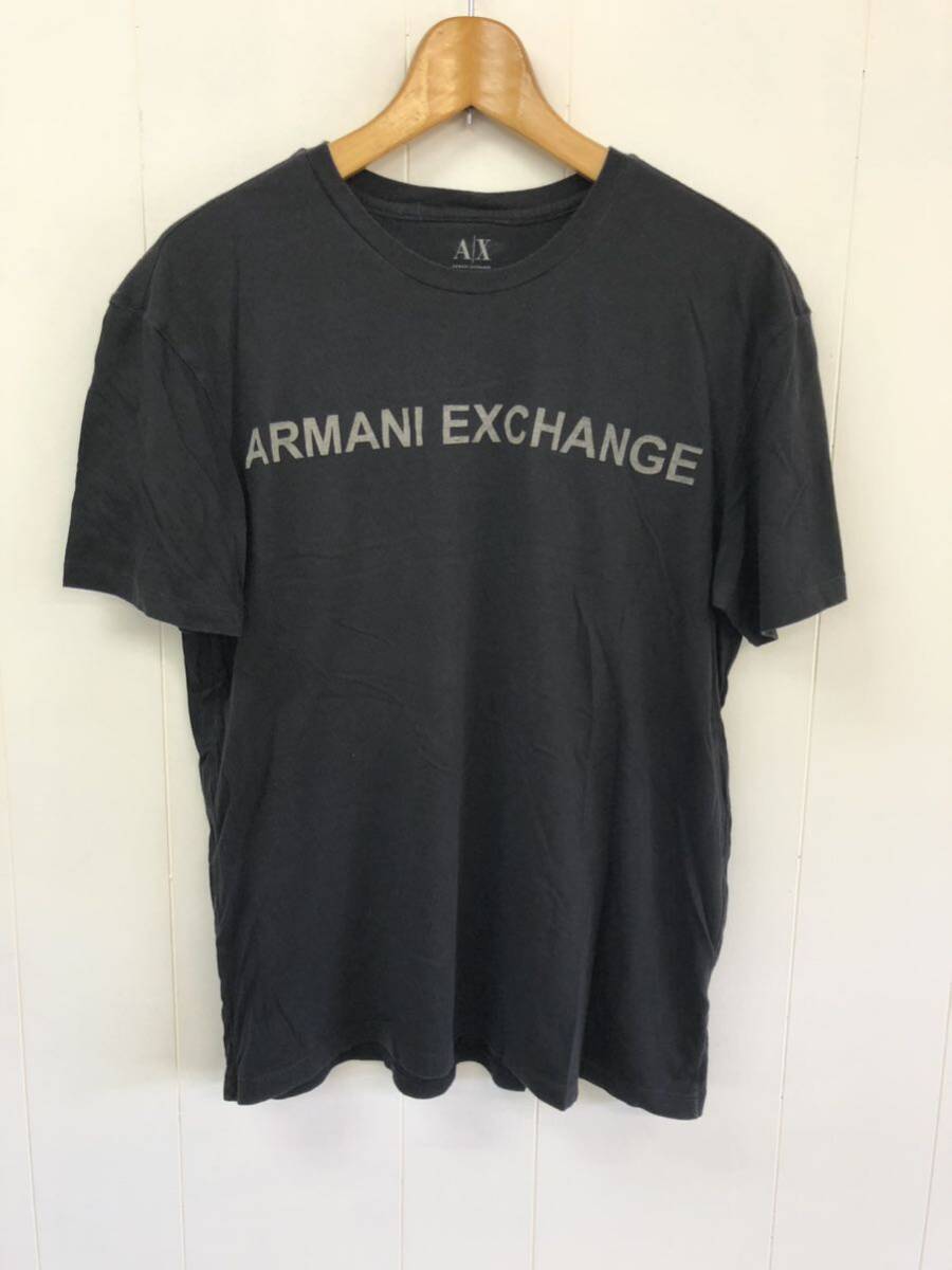 ARMANI EXCHANGE 半袖Tシャツ L ブラック AX アルマーニ　プリントTシャツ_画像1