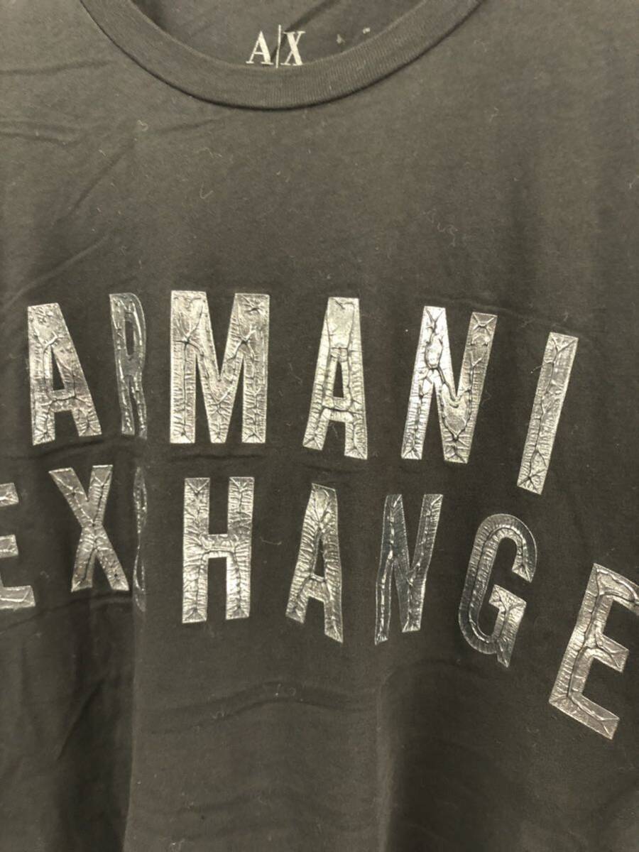 ARMANI EXCHANGE 半袖Tシャツ XXL ブラック 黒 アルマーニエクスチェンジ　ロゴ　フロント_画像2