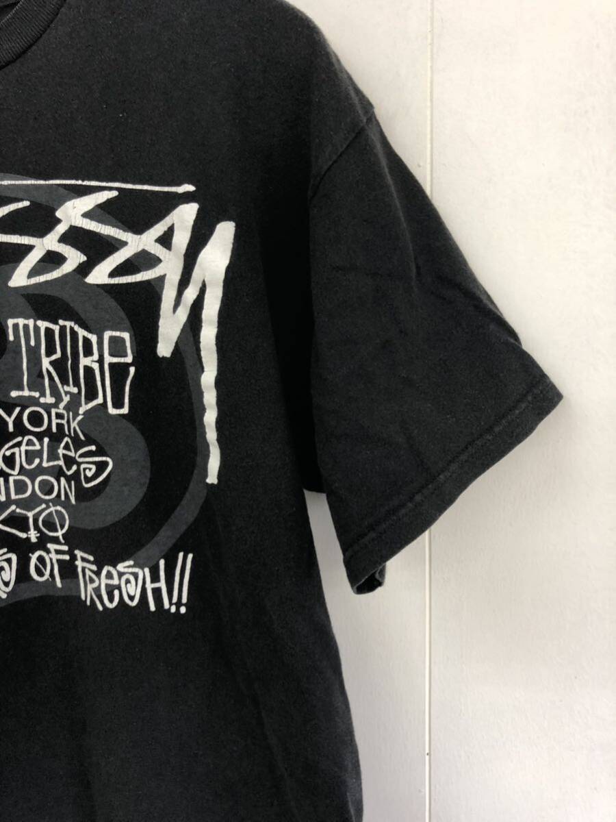 stussy 半袖Tシャツ M ブラック 黒 world tribe tour 30th ステューシー　ストリート　スケート_画像3