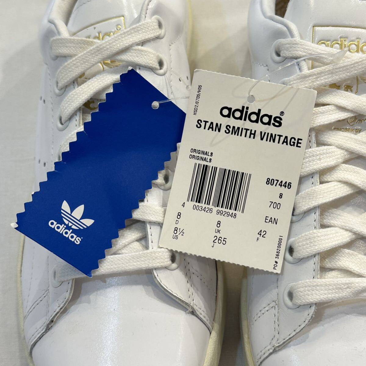 新品 未使用品 2006年 adidas STAN SMITH VINTAGE アディダス スタンスミス ビンテージ HAILLET ハイレット 白 ホワイト US 8 1/2 26.5㎝の画像5