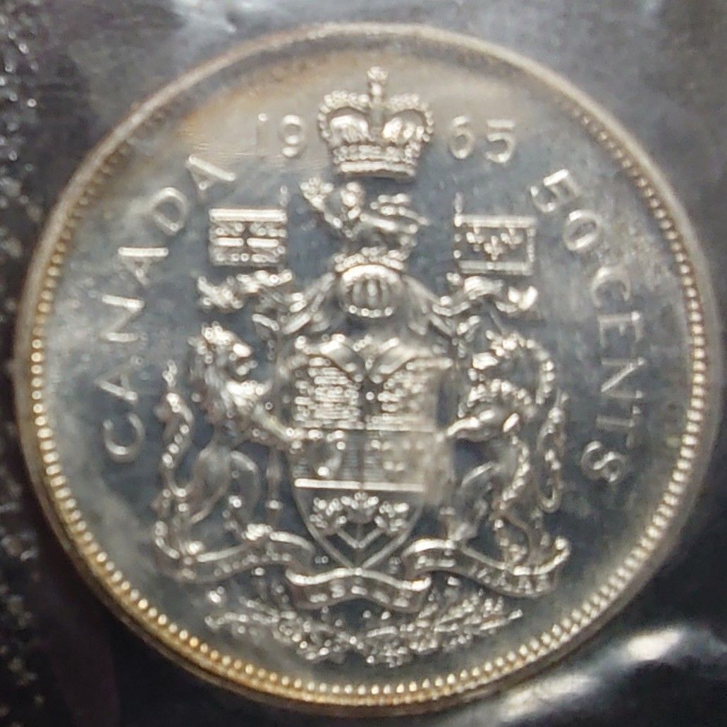 1965年 カナダ銀貨 未流通ミントセット  カヌーダラー 1ドル銀貨ほか6枚 