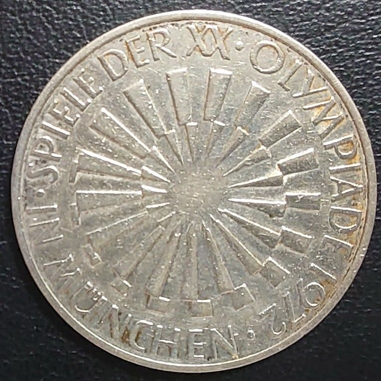 1972年 ドイツ銀貨 ミュンヘンオリンピック記念銀貨 SV625 KM#134