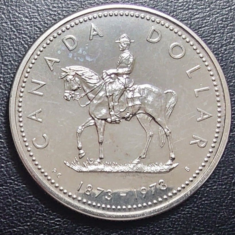 1973年 カナダ銀貨 カナダ王立騎馬警察創立100周年記念銀貨