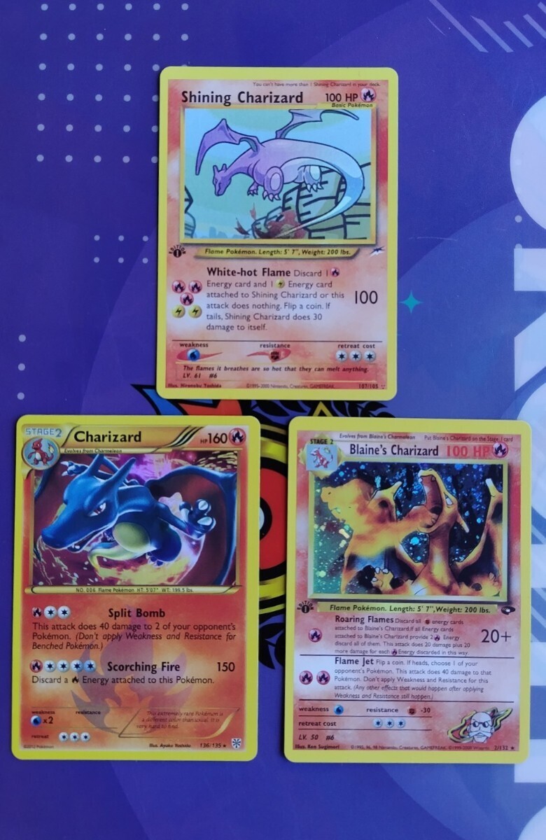 ポケモンカード 英語版 リザードン Charizard Shining Charizard Blaines 3枚セット Pokemon Cards 海外 PSA Base_画像1