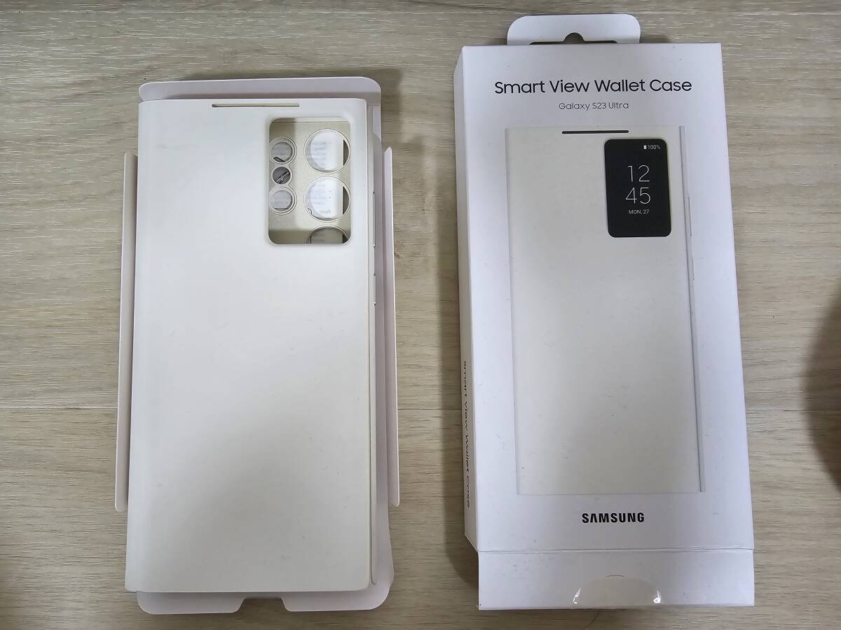 Galaxy S23ultra Smart View Wallet Case スマートビューウォレットケース クリーム SAMSUNG サムスン 美品 純正_画像1