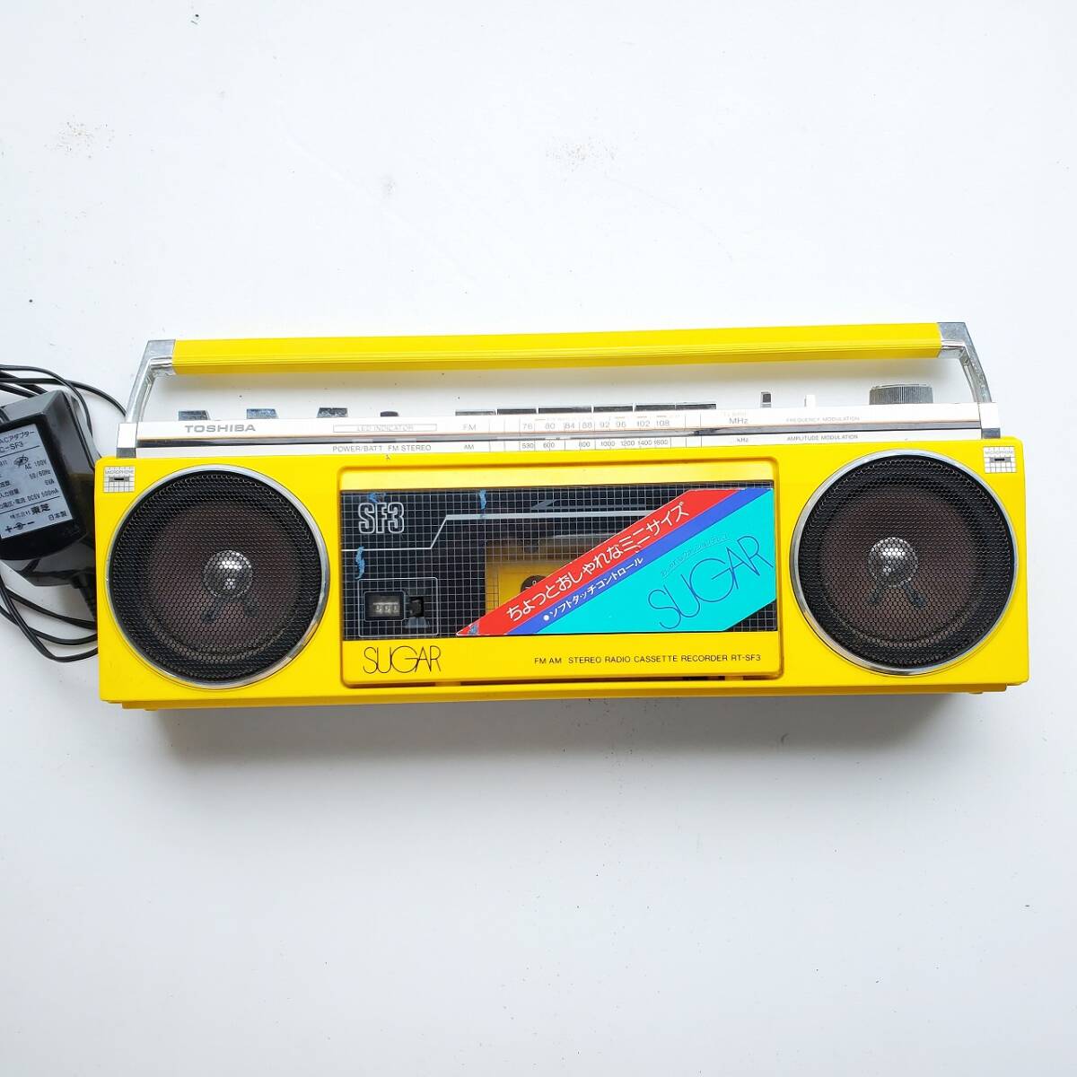  retro pop radio-cassette Toshiba RT-SF3 through electric work OK Showa Retro TOSHIBA stereo radio cassette recorder 