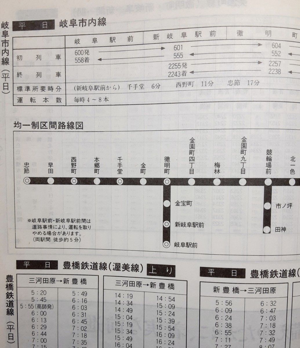 2000年 名鉄時刻表 Vol.17 名古屋鉄道 国鉄北アルプス号  