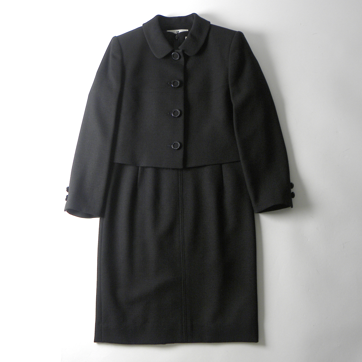 美品 ピエールバルマン PIERRE BALMAIN FORMALITE ブラックフォーマル セットアップ ジャケット＋ワンピース 礼服 7AP l0516-17_画像1