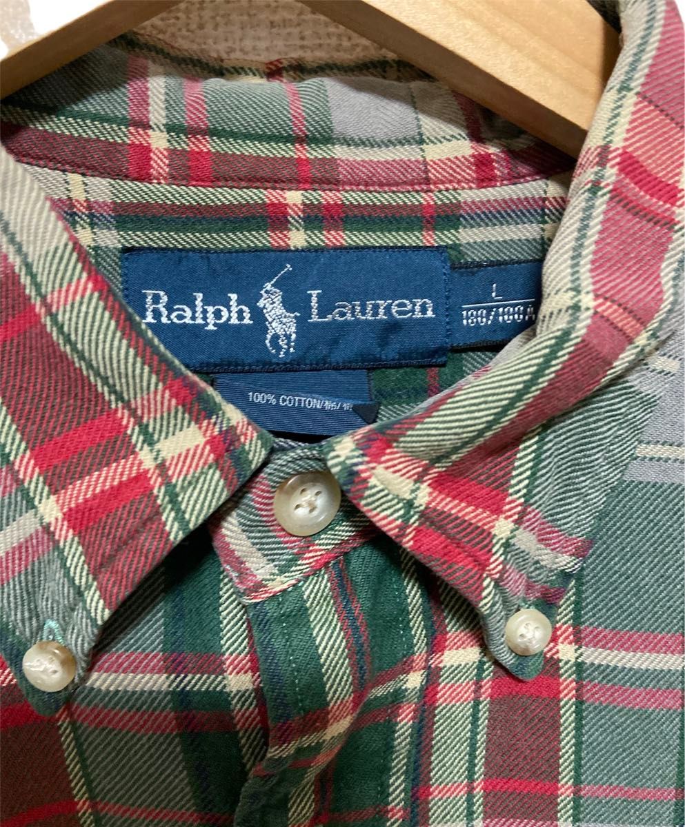 00s Ralph Lauren ラルフローレン  長袖シャツ ボタンダウン　 ネルシャツ