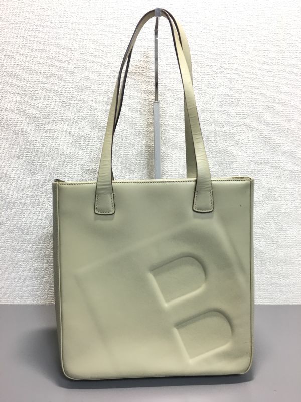 BALLY バリー スクエア型 レザー トートバッグ ベージュ_画像1