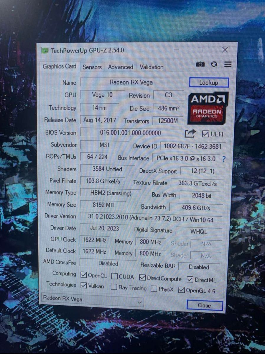 MSI RX Vega 56 Air boost 8GB