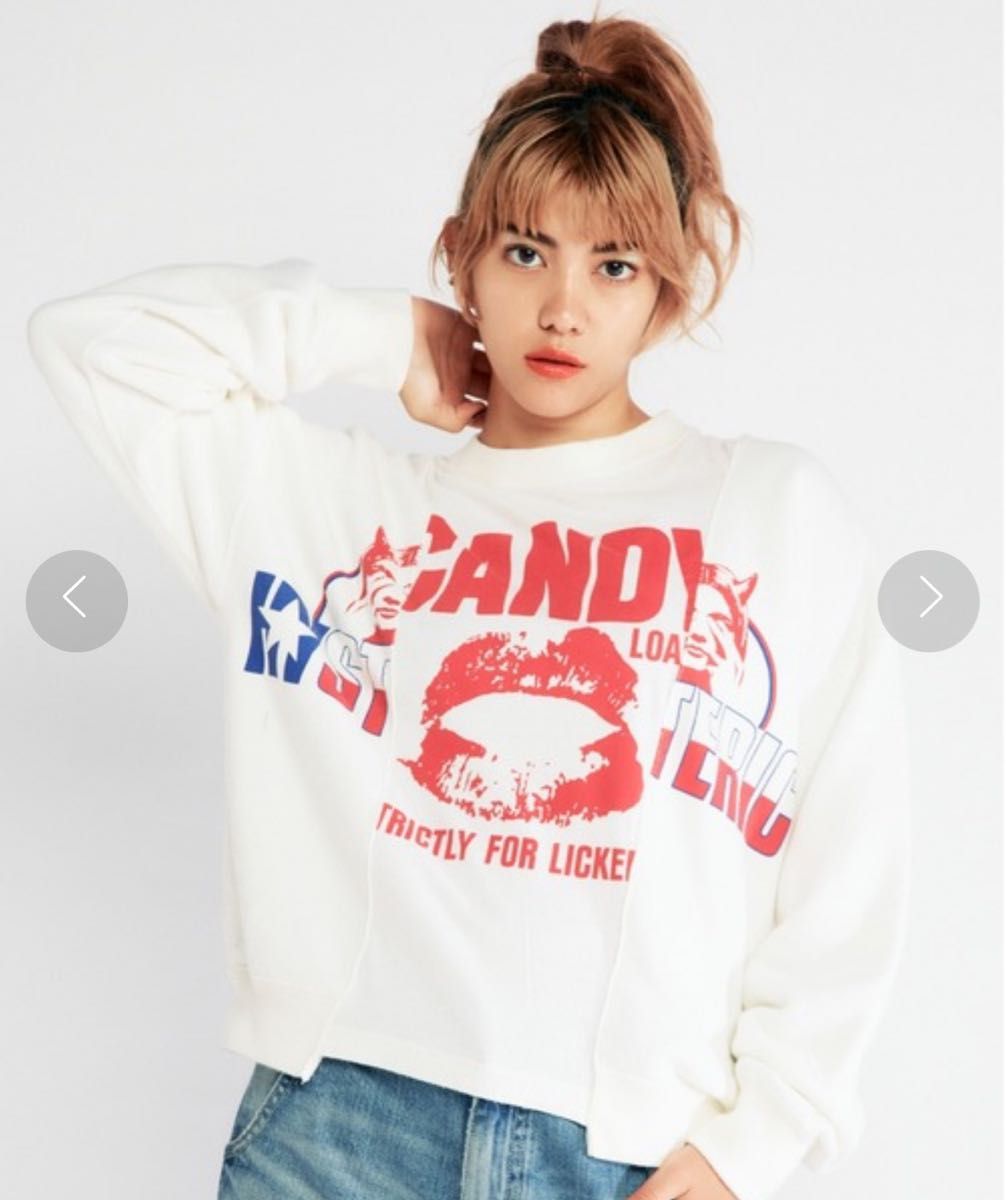 【希少】HYSTERIC GLAMOUR ヒステリックグラマーCANDY LOADED スウェット サイズFREE ホワイト