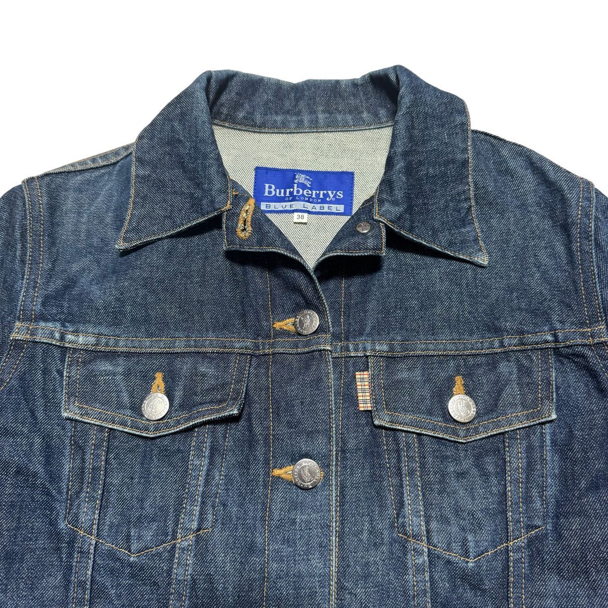 BURBERRY BLUE LABEL バーバリーブルーレーベル デニムジャケット サイズ38 M相当 インディゴ ノバチェック BURBERRY BLUE LABEL バーバリーブルーレーベル デニムジャケット サイズ38 M相当 インディゴ ノバチェック