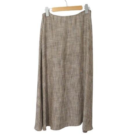 セオリー 美品 フレア ロングスカート 茶 ブラウン系 2 M 9307300 定2.4万 レーヨン 麻混 ABSTRACT CHEVRON/VOLUME SKIRT Theory ◆H5_画像3