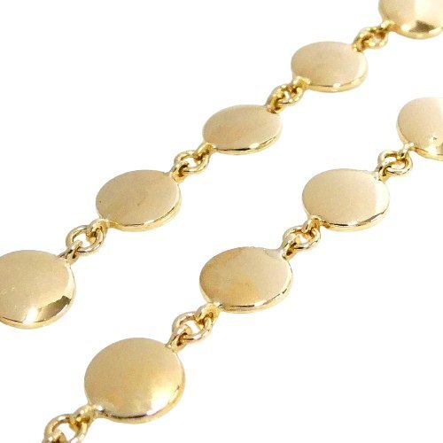 J◇K18 デザイン ネックレス イエローゴールド 18金 41.5cm 新品仕上済 チェーン マルモチーフ yellow gold chain necklace_画像5