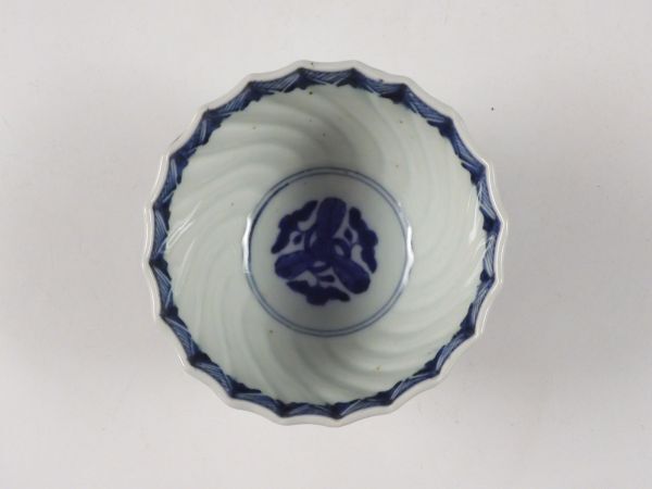 ◇堂◇古伊万里 染付 花草文 捻鉢 向付 5客 10.6cm 茶懐石 無傷完品 江戸期 39kw226_画像7