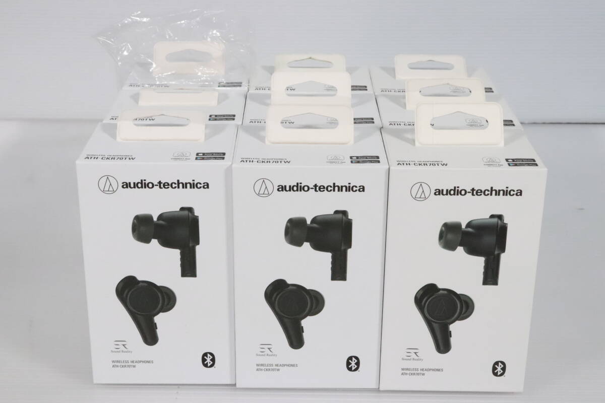 1円～★未開封・未使用品★audio-technica オーディオテクニカ ワイヤレスイヤホン ATH-CKR70TW BK まとめて9点セット 防水 ブラック S570_画像2