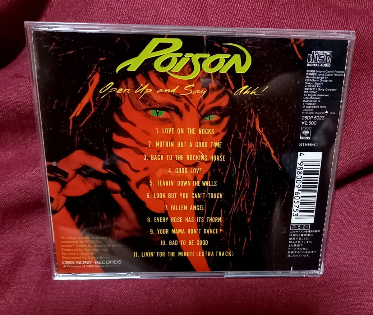 ポイズン　初めての・・・AHH POISON OPEN UP AND SAY・・・AHH! 25dp-5023　cd_画像2