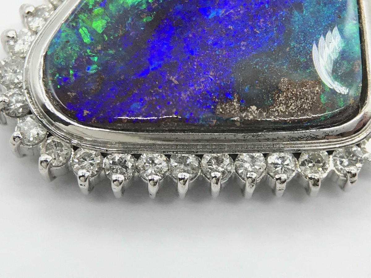  platinum pendant top boruda- opal D0.84ct PT90010.6g pendant top ( precious metal ) diamond lady's men's accessory 