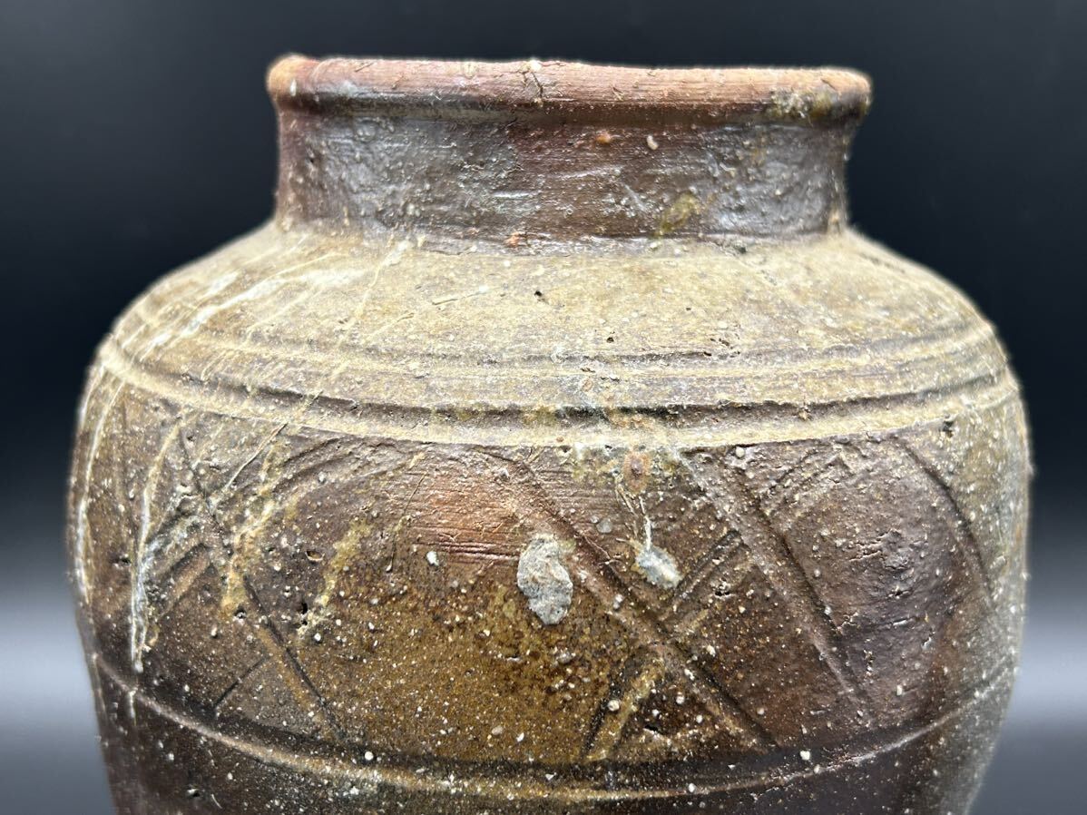 【S3-2】備前焼 壷 花瓶 時代物 花器 陶器 旧家整理品_画像9