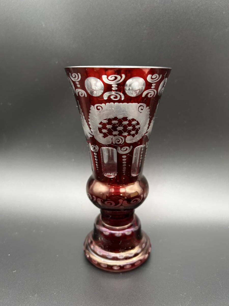 【S3-4】BOHEMIA ボヘミア クリスタルガラス 花瓶 フラワーベース 箱付き 未使用保管品_画像4