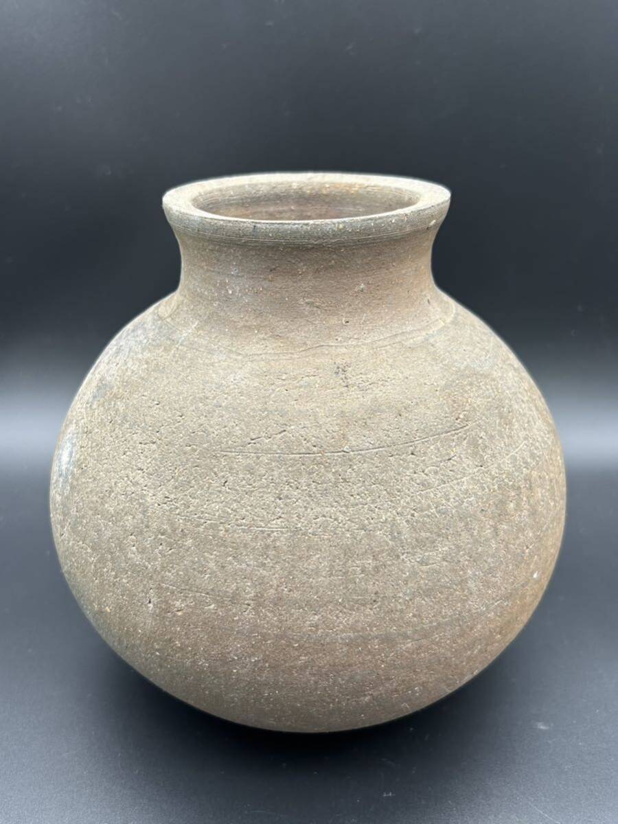 【S3-2】備前焼 壷 花瓶 在銘 花器 陶器 時代物_画像4