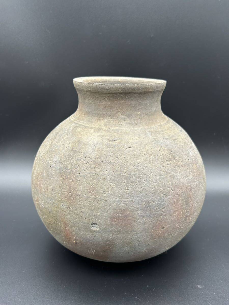 【S3-2】備前焼 壷 花瓶 在銘 花器 陶器 時代物_画像2