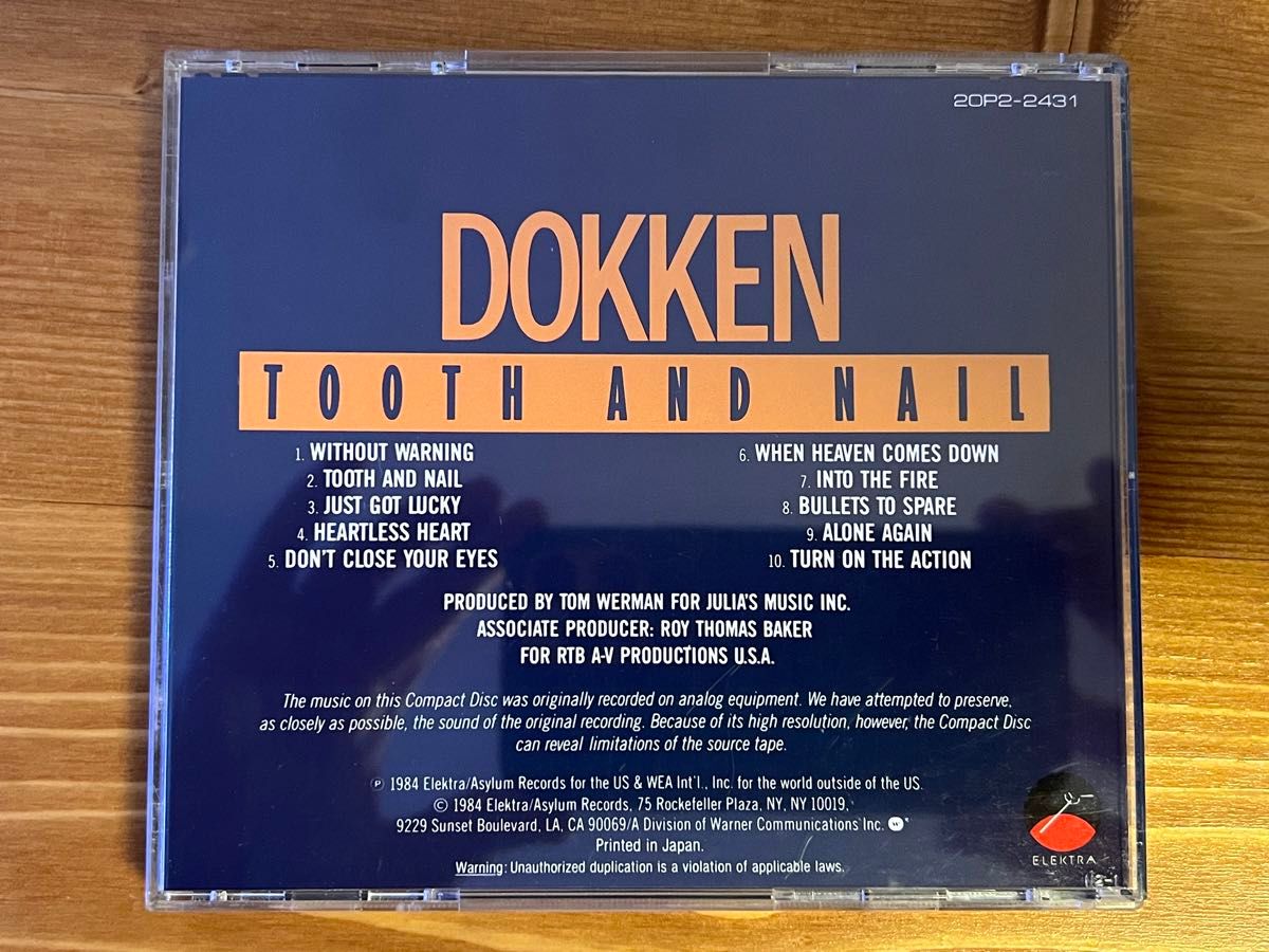 旧規格 20P2-2431☆ドッケン/Dokken☆トゥース・アンド・ネイル/Tooth and Nail☆国内盤CD