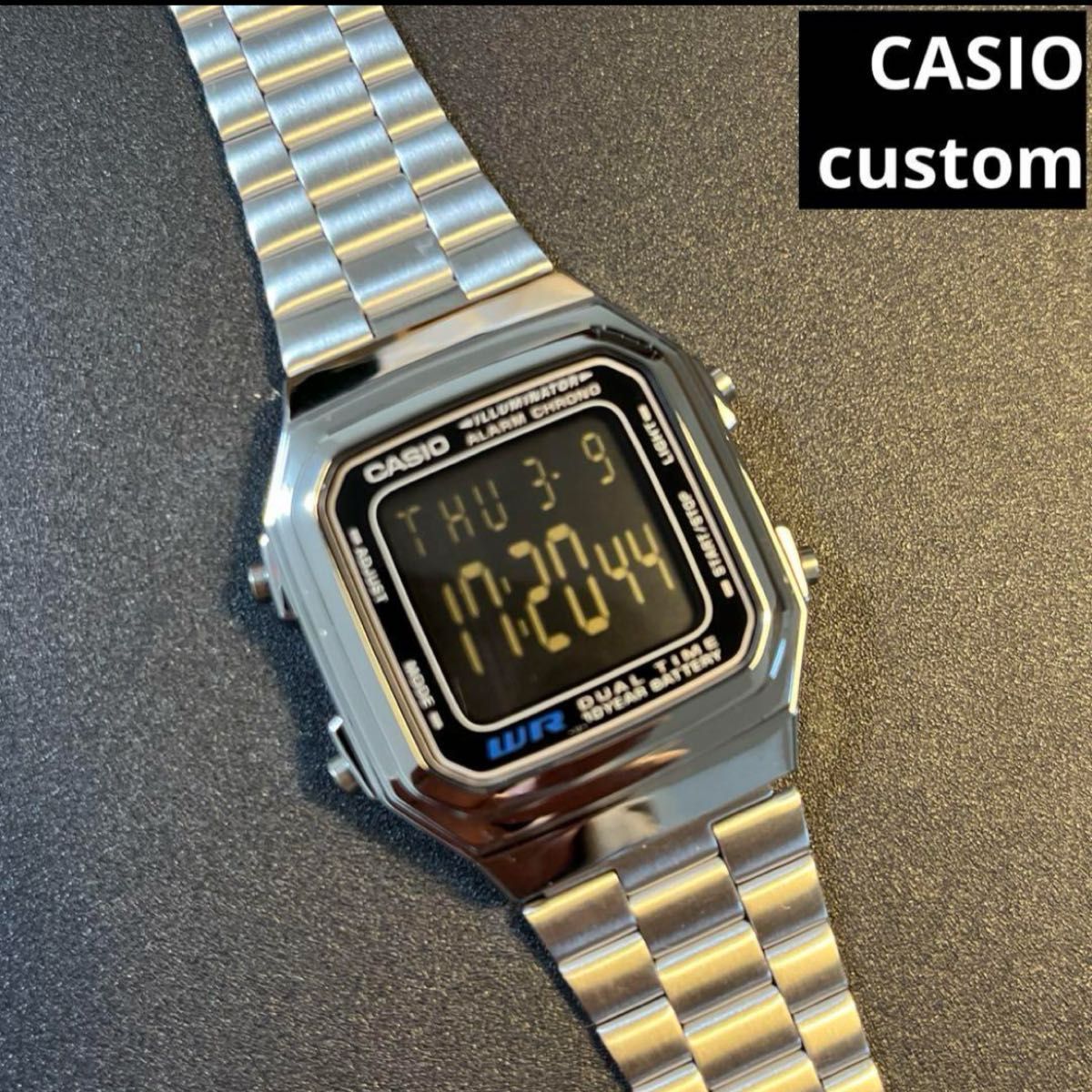 【新品】カシオ チープカシオ デジタル 腕時計 液晶反転 デュアルタイム 黒